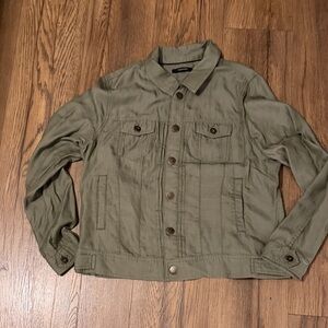 Tahari Olive Green Shirt Jacket